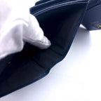 Chanel Wallet CC Logo Snap Trifold Navy — view 8