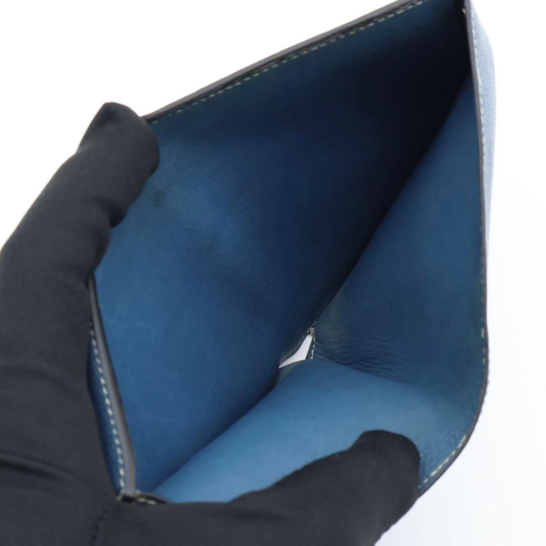 Hermes Bearn Compact Chevre Bifold Wallet Blue — view 5