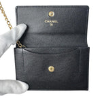 Chanel CC Logo Coin Purse with Key Ring Black — view 7