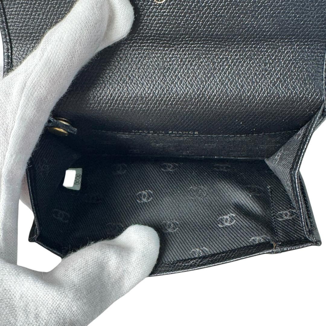 Chanel CC Logo Coin Purse with Key Ring Black — view 8