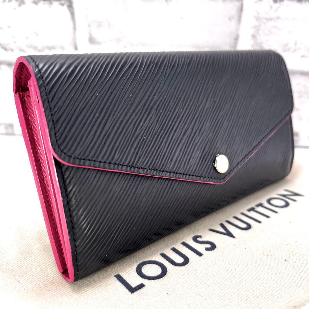 Louis Vuitton Epi Noir Pink Portefeuille Sarah Wallet