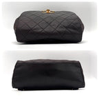 Chanel Quilted Backpack Black Lambskin Brown — view 6