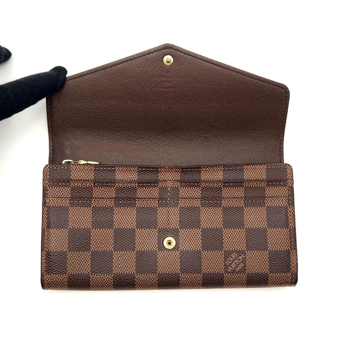 Louis Vuitton Damier Ebene Portefeuille Sarah Wallet Brown — view 3