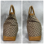 Gucci GG Sherry Line Tote Bag Brown Yellow Leather — view 7