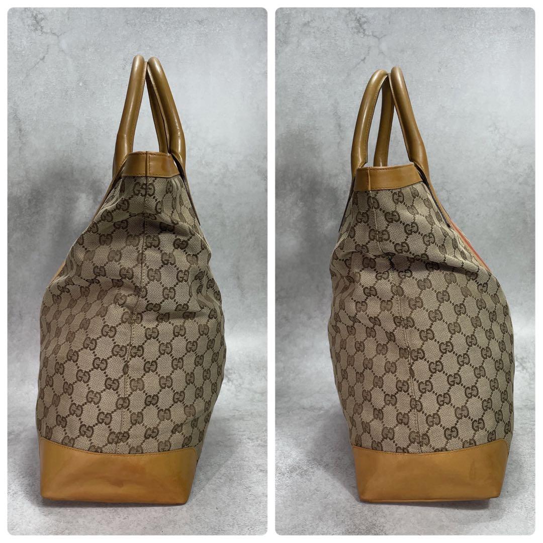 Gucci GG Sherry Line Tote Bag Brown Yellow Leather — view 7
