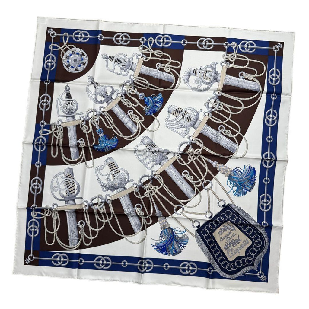 Hermes Carre 90 Cliquetis Silk Scarf Sword Handle