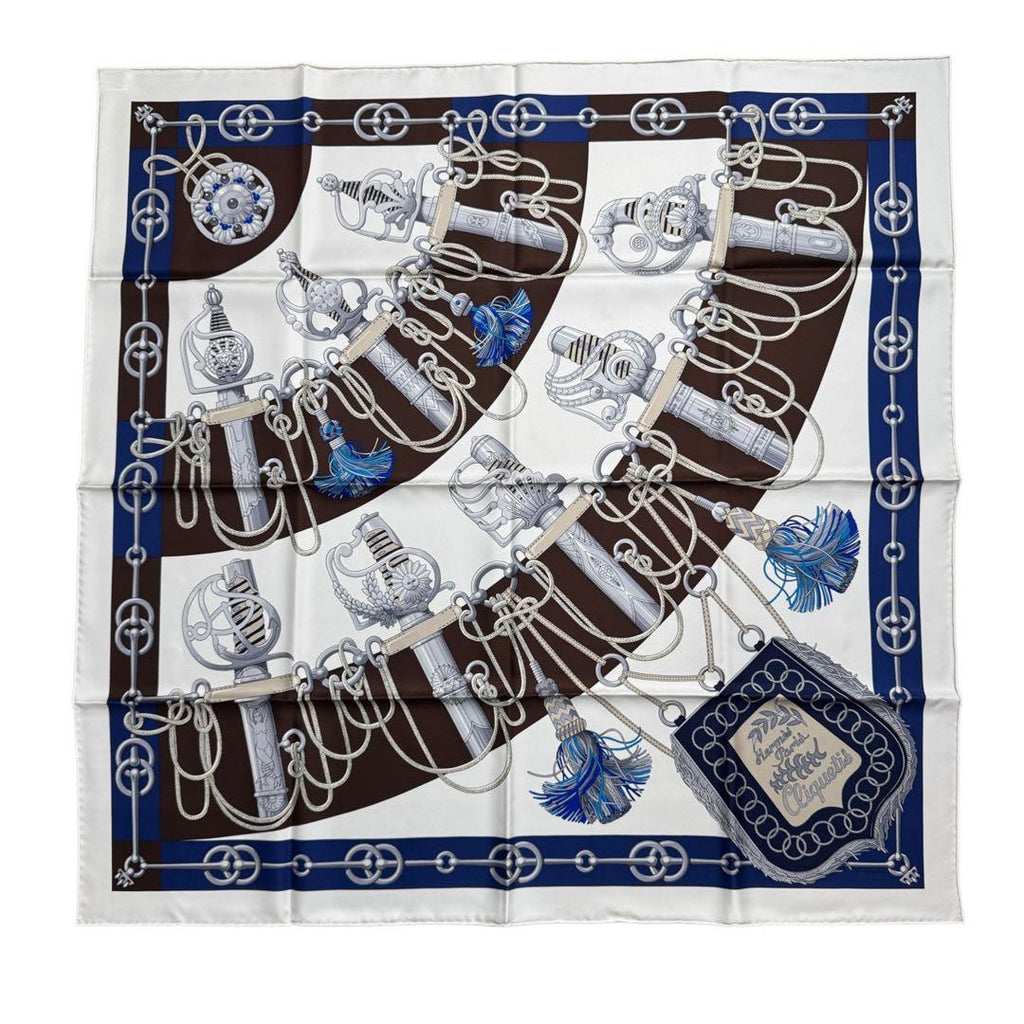 Hermes Carre 90 Cliquetis Silk Scarf Sword Handle — view 2