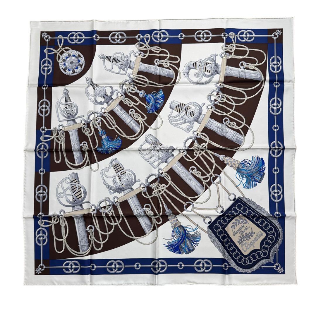 Hermes Carre 90 Cliquetis Silk Scarf Sword Handle — view 2