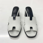 Hermes Area 60 Leather Sandals Mule White — view 4