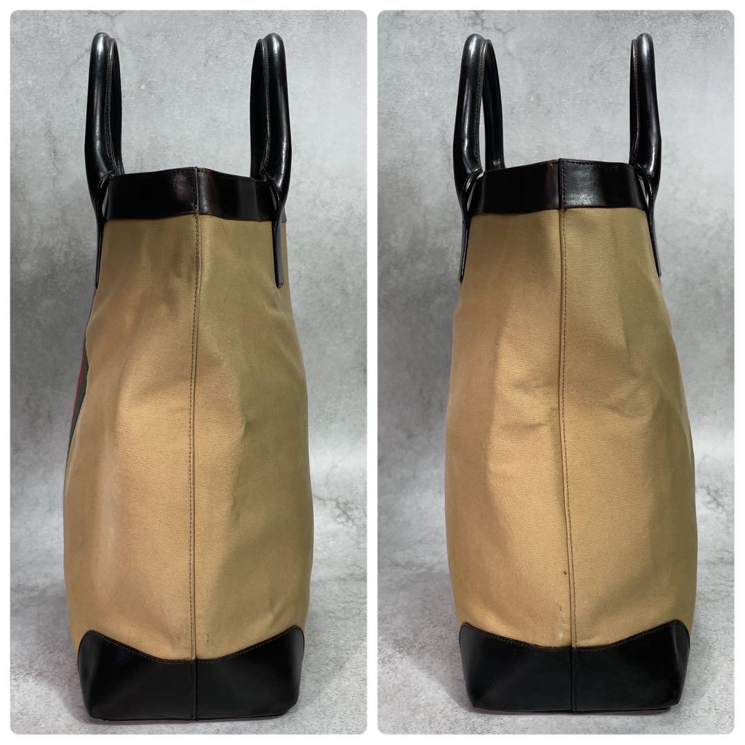 Gucci GG Sherry Line Tote Bag Brown Logo — view 7