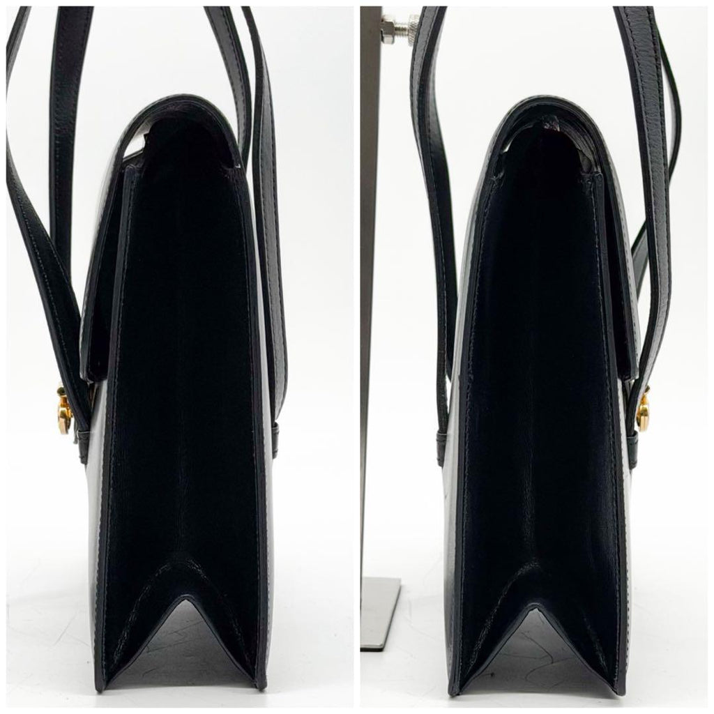 Celine Carriage Triomphe Leather Tote Vintage Black — view 6