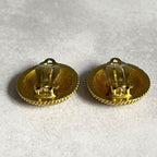 Chanel CC Logo Rope Design Metal Earrings Gold — view 6