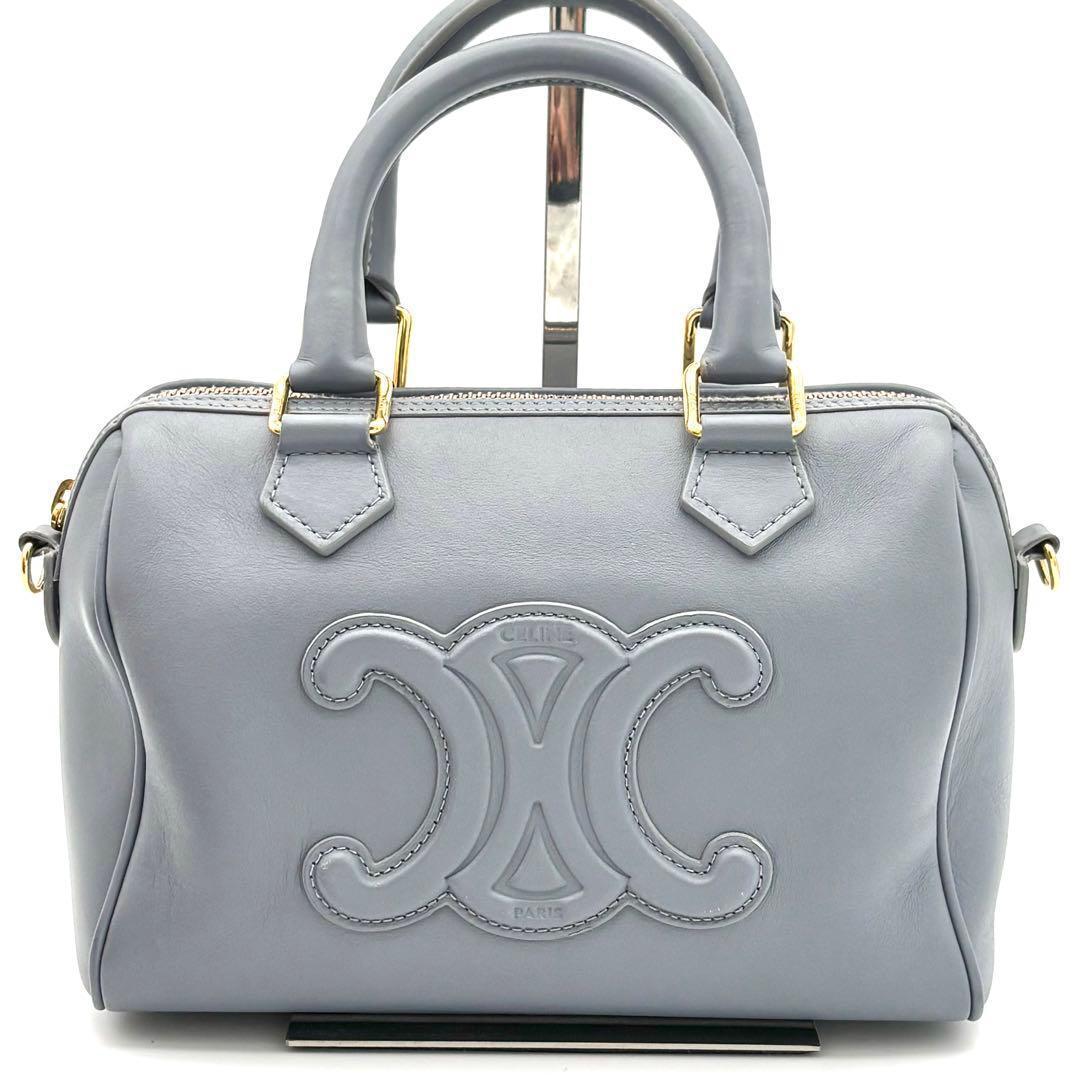 Celine Mini Boston Bag Cuir Triomphe Light Blue — view 2