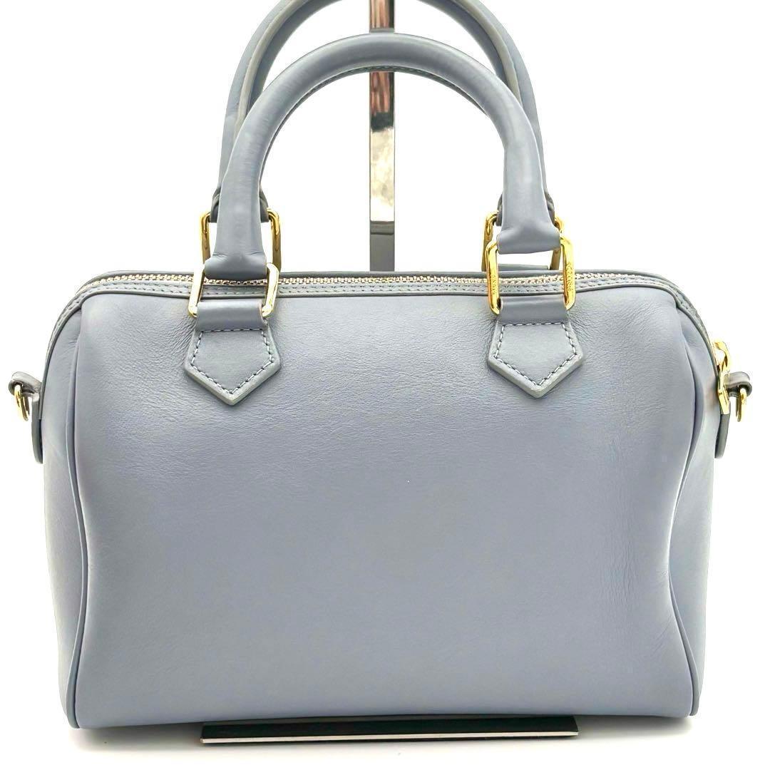 Celine Mini Boston Bag Cuir Triomphe Light Blue — view 3