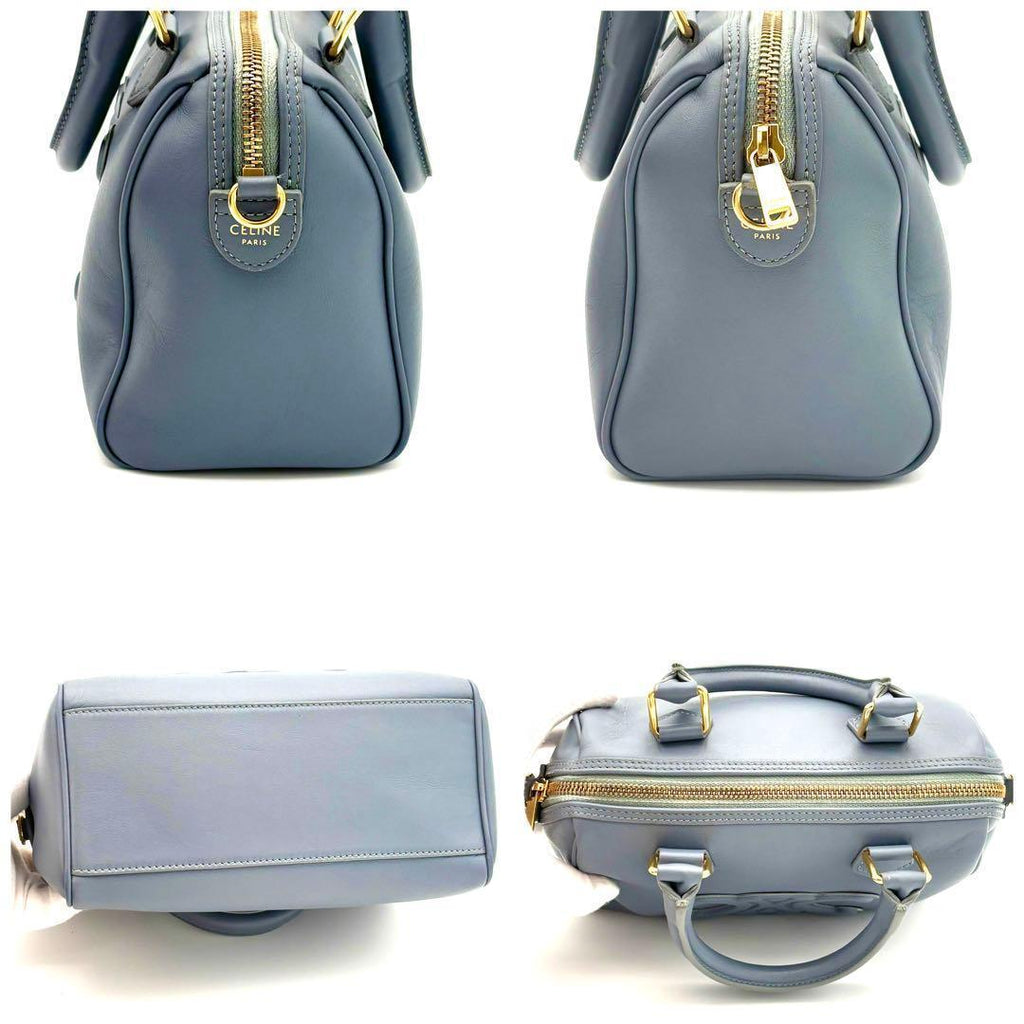 Celine Mini Boston Bag Cuir Triomphe Light Blue — view 4