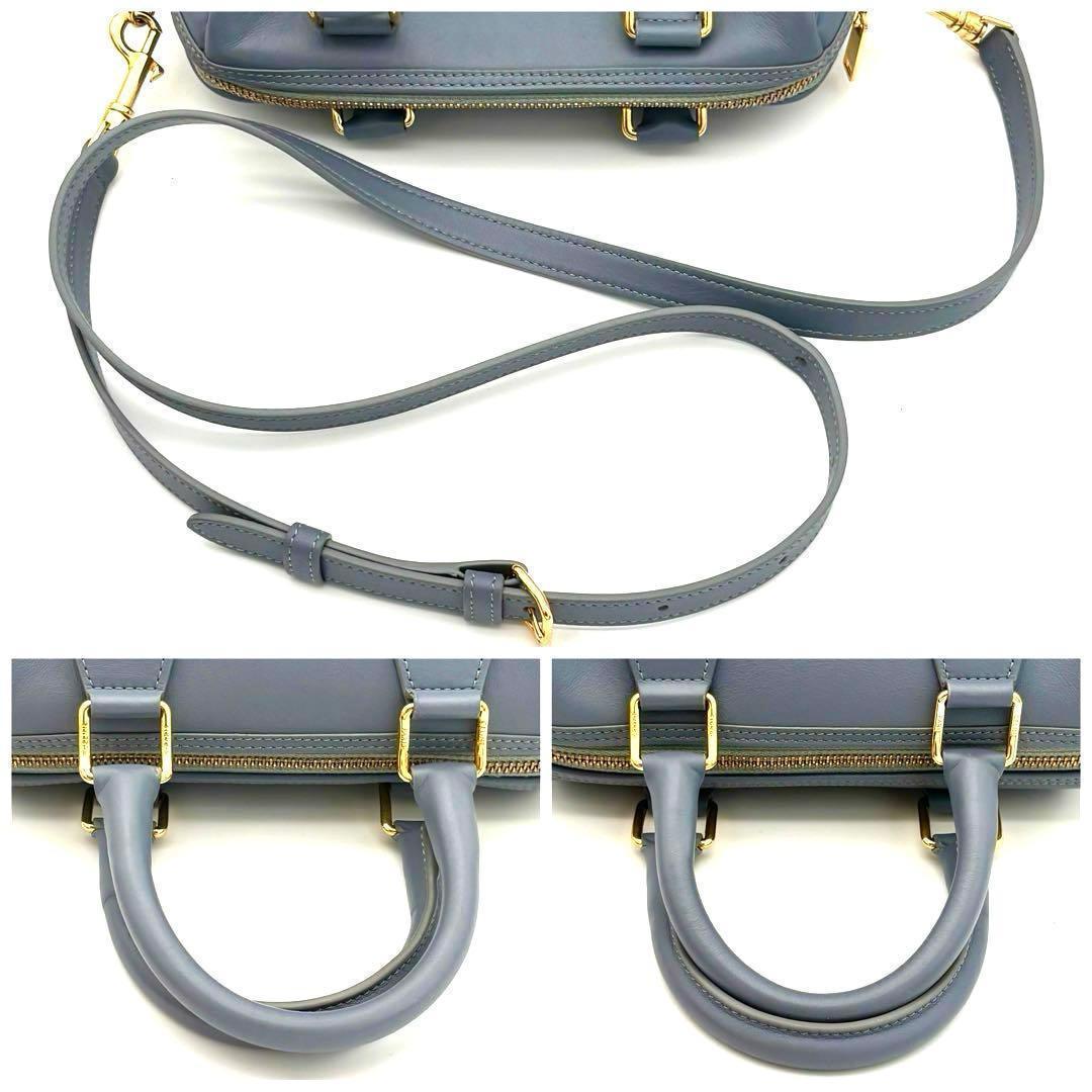 Celine Mini Boston Bag Cuir Triomphe Light Blue — view 6
