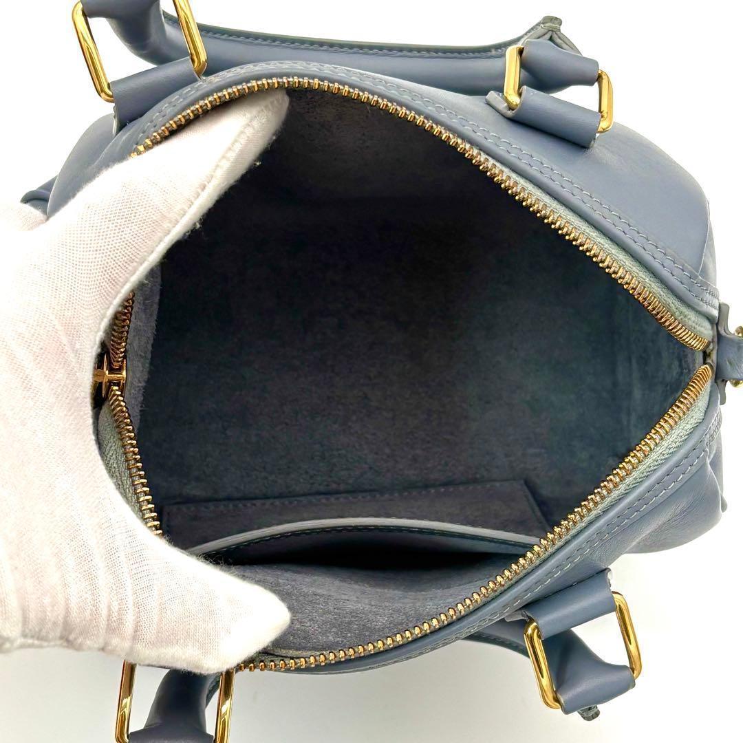 Celine Mini Boston Bag Cuir Triomphe Light Blue — view 7