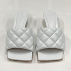 Bottega Veneta Lambskin Quilted Mules White — view 2