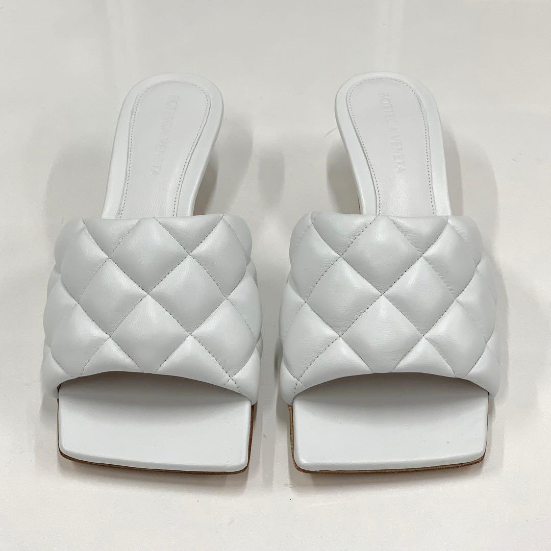Bottega Veneta Lambskin Quilted Mules White — view 2