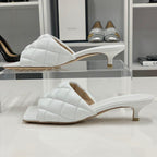 Bottega Veneta Lambskin Quilted Mules White — view 3