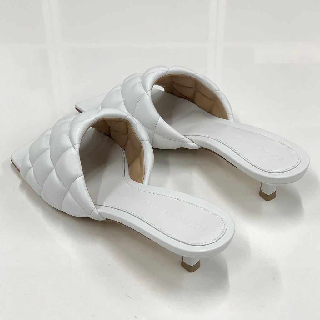 Bottega Veneta Lambskin Quilted Mules White — view 4