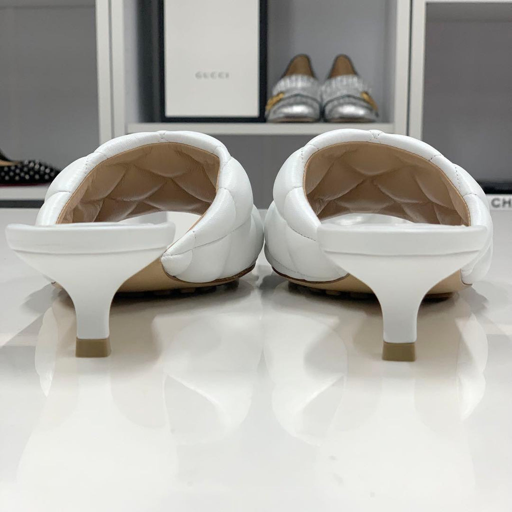 Bottega Veneta Lambskin Quilted Mules White — view 5