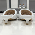 Bottega Veneta Lambskin Quilted Mules White — view 5