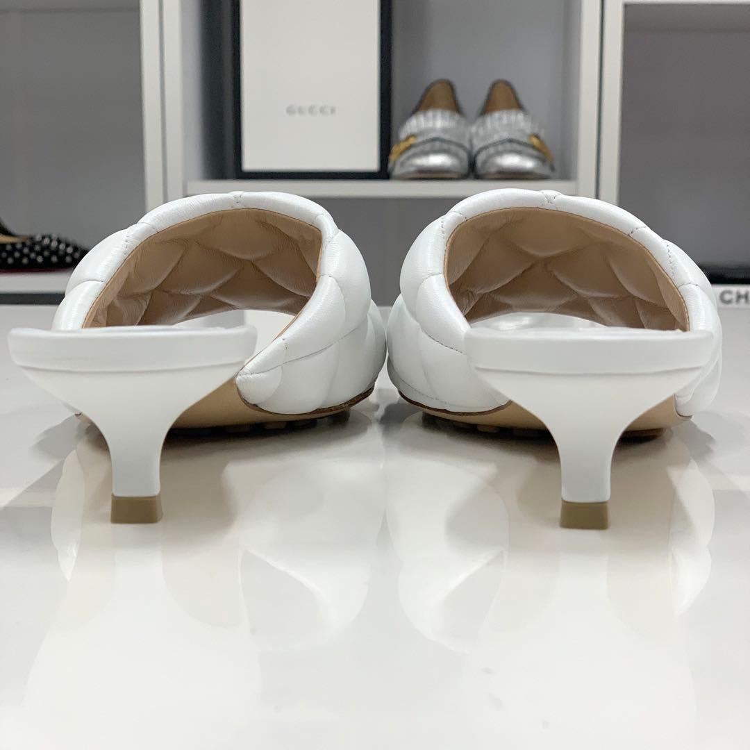 Bottega Veneta Lambskin Quilted Mules White — view 5