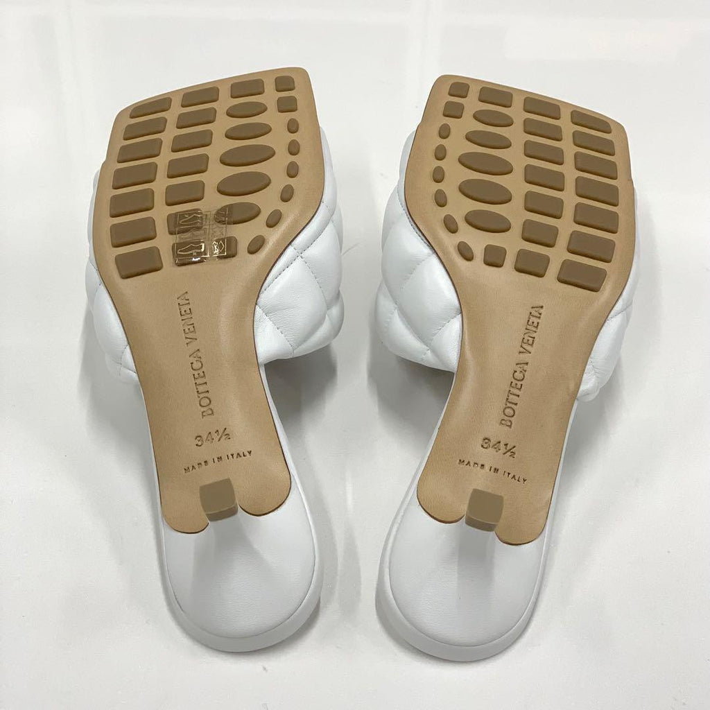 Bottega Veneta Lambskin Quilted Mules White — view 6