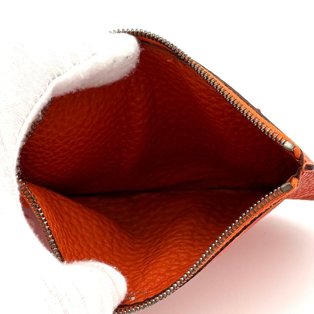Hermes Wallet Dogon GM Taurillon Clemence Orange Silver — view 6