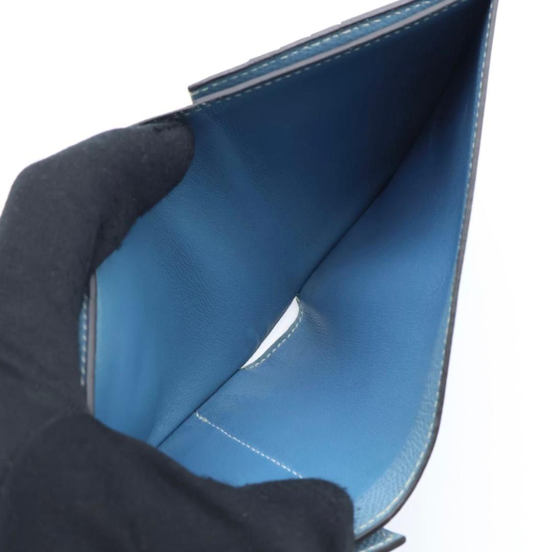 Hermes Bearn Rectoverso Trifold Wallet Blue Jean — view 4