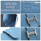 Hermes Bearn Rectoverso Trifold Wallet Blue Jean — view 8