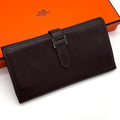 Hermes Bearn Dupri Trifold Wallet Black Chevre