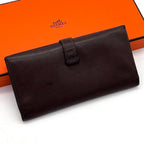 Hermes Bearn Dupri Trifold Wallet Black Chevre — view 2