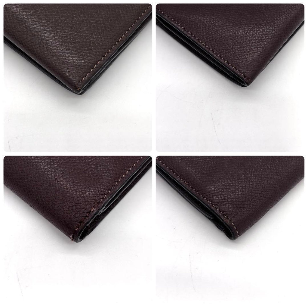 Hermes Bearn Dupri Trifold Wallet Black Chevre — view 7