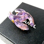 Chanel Brooch CC Logo Clear Purple — view 3
