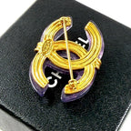 Chanel Brooch CC Logo Clear Purple — view 6