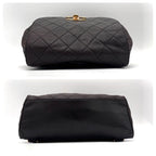 Chanel Quilted Backpack Black Lambskin Brown — view 6