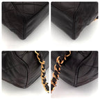 Chanel Quilted Backpack Black Lambskin Brown — view 7