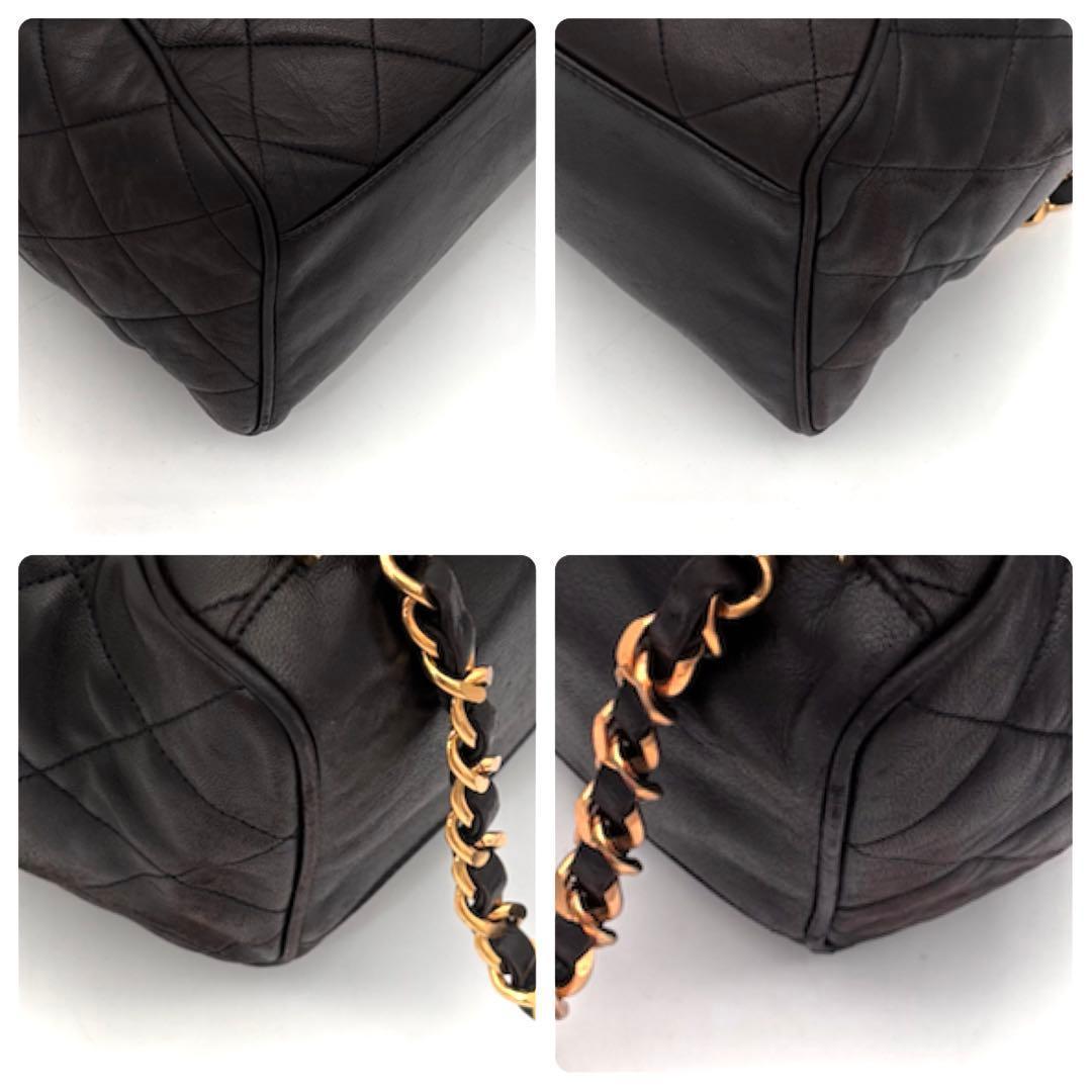 Chanel Quilted Backpack Black Lambskin Brown — view 7