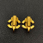 Chanel CC Logo Earrings Rhinestone Icon Gold — view 4