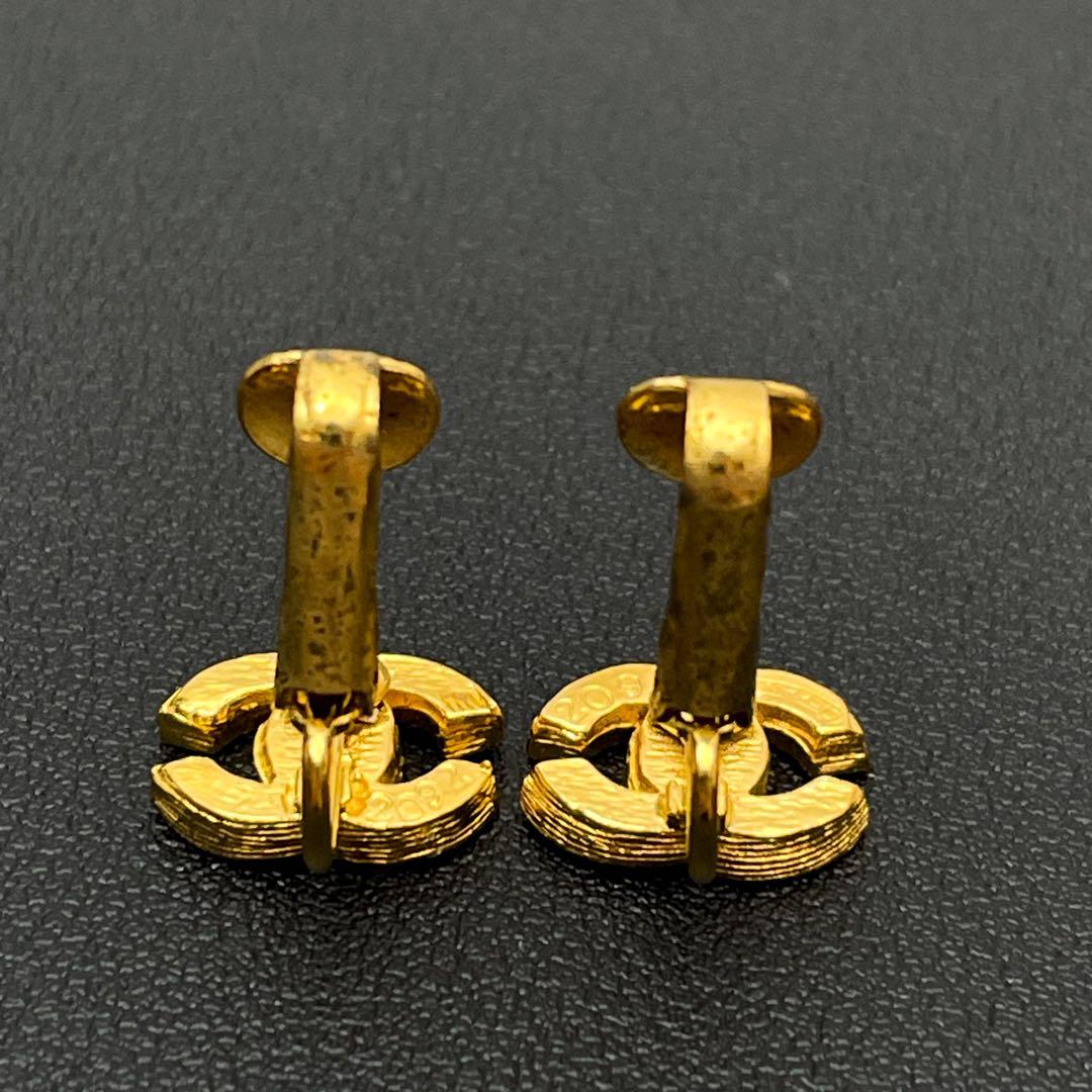 Chanel CC Logo Earrings Rhinestone Icon Gold — view 5