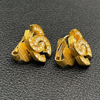 Chanel CC Logo Earrings Rhinestone Icon Gold — view 6