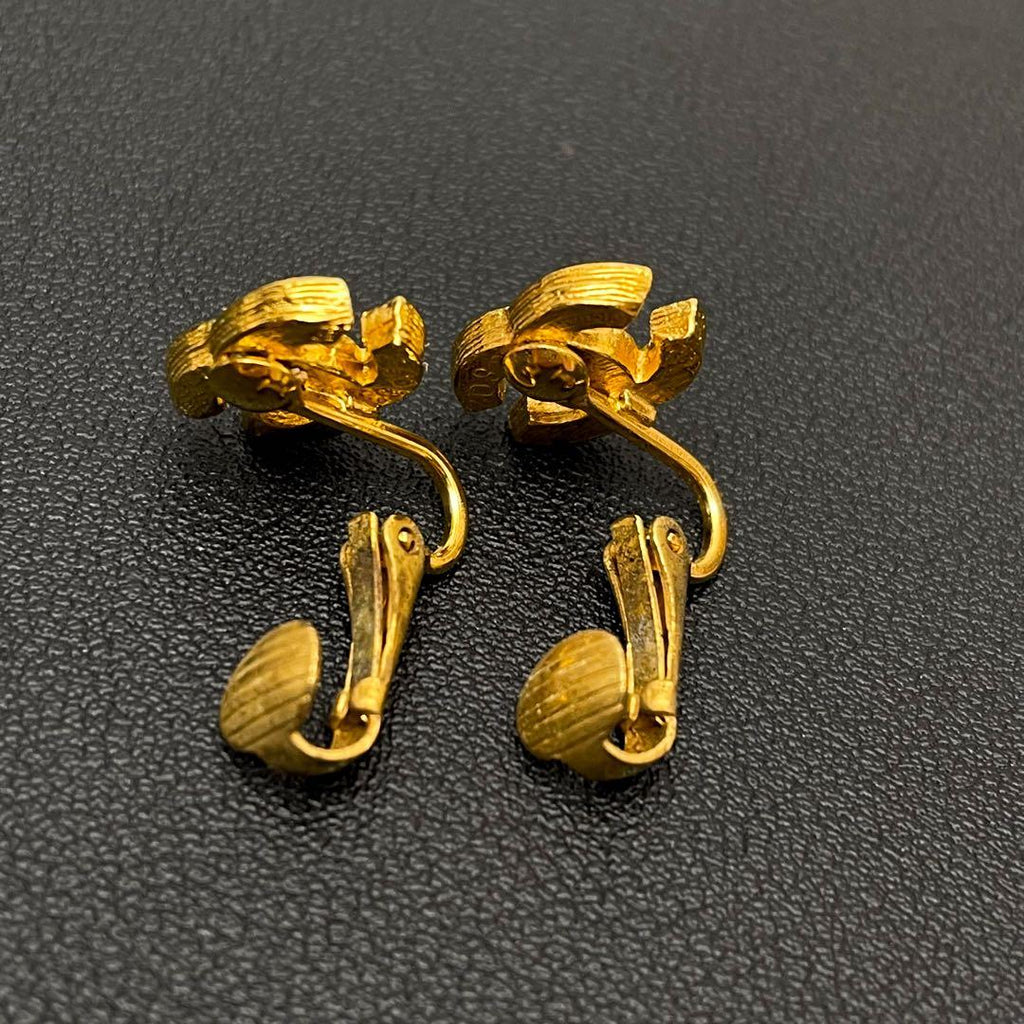 Chanel CC Logo Earrings Rhinestone Icon Gold — view 7