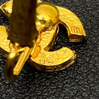 Chanel CC Logo Earrings Rhinestone Icon Gold — view 9