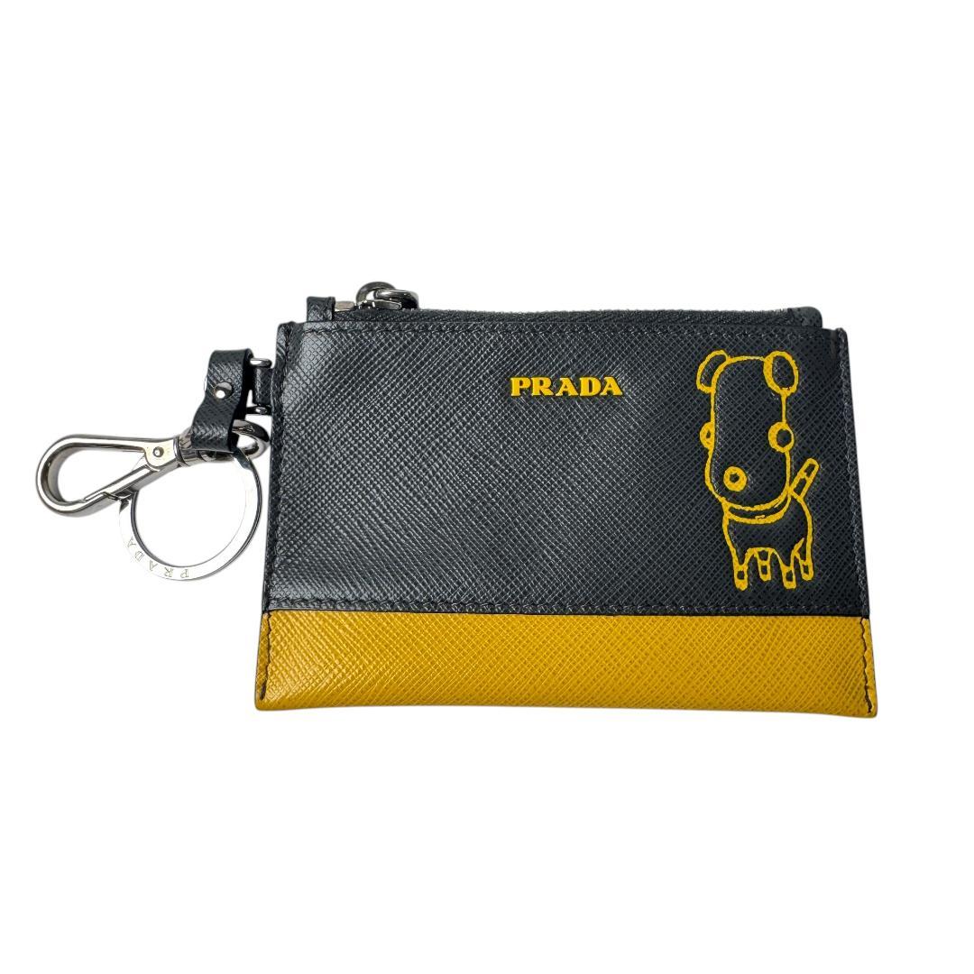 Prada Saffiano Dog Illustration Coin Case — view 2
