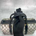 Gucci GG Sherry Line Boston Bag Navy Logo Leather — view 4