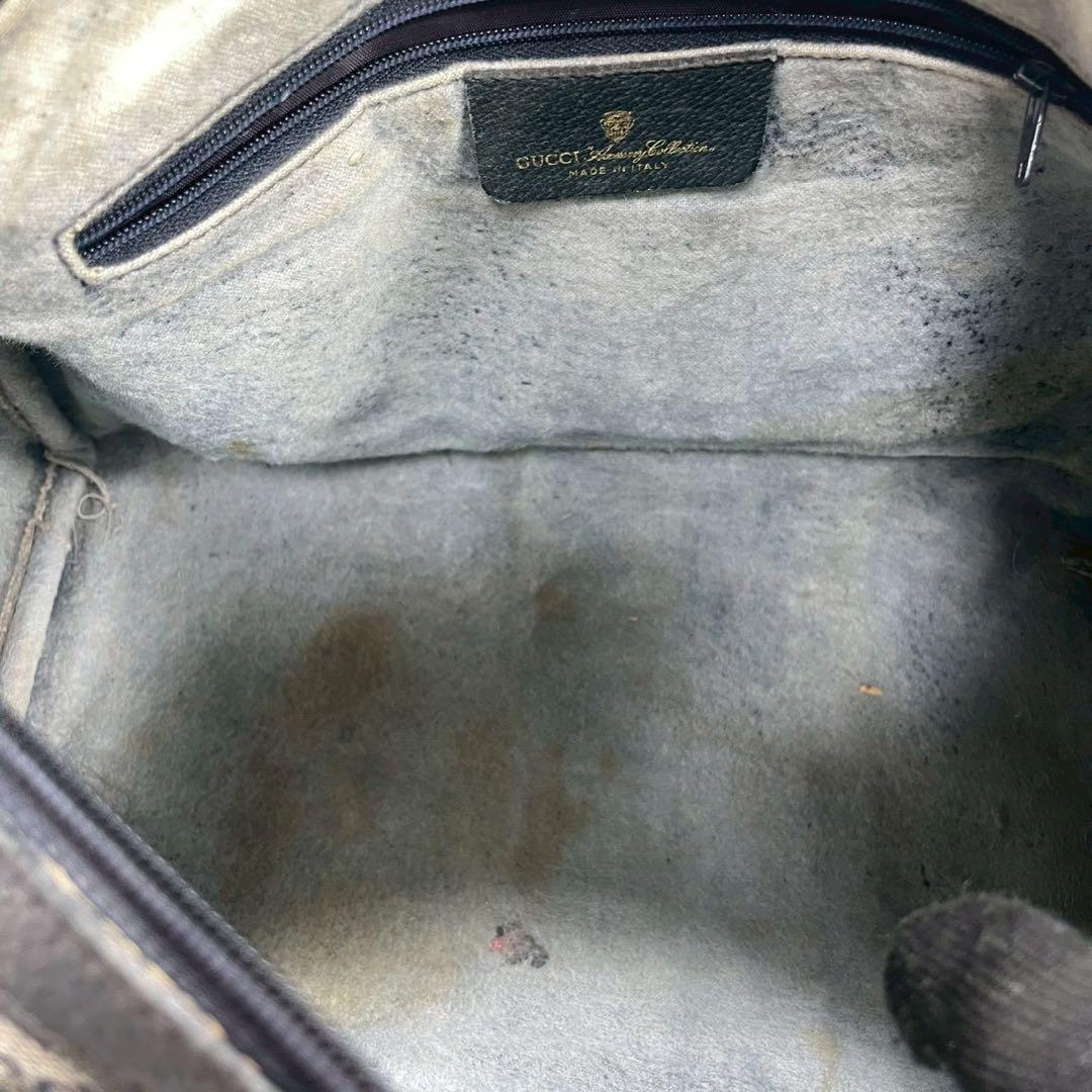 Gucci GG Sherry Line Boston Bag Navy Logo Leather — view 5