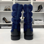 Chanel Coco Mark Suede Snow Boots Navy — view 6