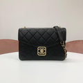 Chanel Quilted Turnlock CC Logo Chain Shoulder Bag